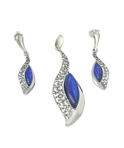 Piękny Komplet z Nocą Kairu - Jasny Granat Słoneczny Niebieski