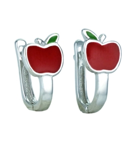 Srebrne Rodowane Kolczyki Jabłuszka na Angliku !!!