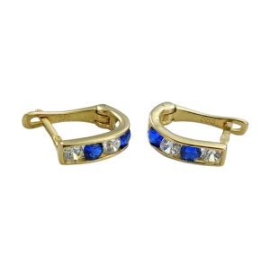 Złote Kolczyki Przecinki Blue pr. 585 
