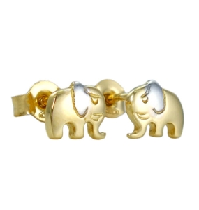 Piękne Złote Kolczyki Cudne Słonie,Słoniki  - pr. 585 !!!