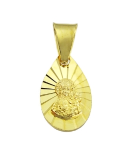 Piękny Złoty Medalik z Matką Boską Częstochowską  - Próba 585 !