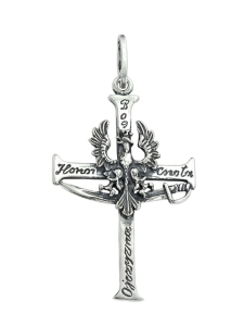 SREBRNY OKSYDOWANY KRZYŻ BÓG HONOR OJCZYZNA - KRZYŻ PATRIOTYCZNY !!!