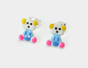 Piękne Srebrne Kolczyki Misie dla Dziecka !!!