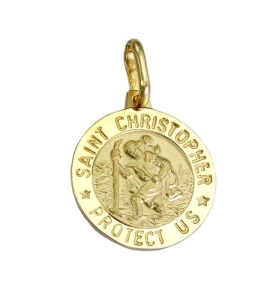 Złoty Medalik z Wizerunkiem Świętego Krzysztofa Krzysztof- Próba 585