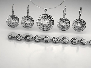 Piękny Srebrny Rodowany Komplet z Cyrkoniami Swarovskiego !!! 2