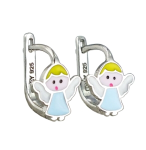 Srebrne Rodowane Kolczyki Cudne Aniołki na Angliku !