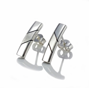 Piękne Srebrne Kolczyki "Satynowane Pazurki z Rurki" !!!