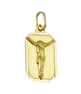 Złoty Gładki Medalik z Panem Jezusem - Próba 585