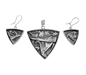 Srebrny Oksydowany Komplet od Artysty Plastyka !