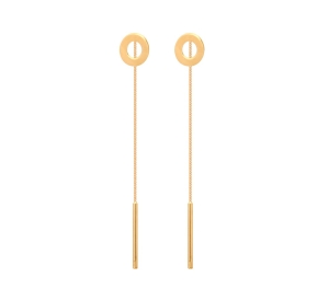 Świetne Złote Przewlekane Przez Ucho Kolczyki Zakończone Oponką !