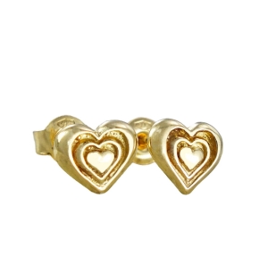 Złote Kolczyki Serca - próba 585