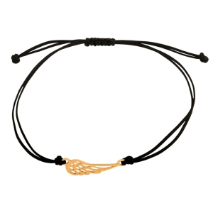 Nowoczesna Bransoletka z Ażurowym Skrzydłem na Czarnym Sznureczku !!!