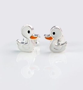 Piękne Srebrne Kolczyki "Cudne Kaczuszki" K-3