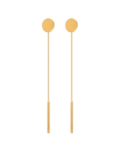 Świetne Złote Przewlekane Przez Ucho Kolczyki Zakończone Płaskim Kółeczkiem !