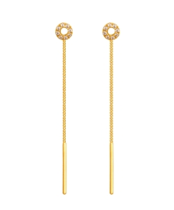 Świetne Złote Przewlekane Kolczyki Kółeczka z Cyrkoniami - pr. 585