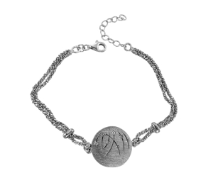 Srebrna Rodowana Bransoletka z Cyrkoniami Trawa !