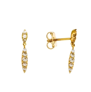 Złote Kolczyki Merdające z Cyrkoniami - pr. 585
