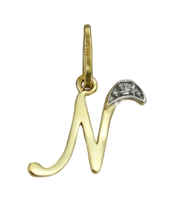 Złoty Wisiorek Literka N z Cyrkonią - pr. 585 Jakość 