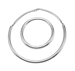 Piękny Srebrny Komplet Z Rurki !!! Ręcznie Robiony !!