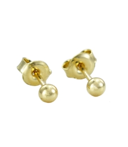 Złote Kolczyki Kulki 3 mm. na sztyft pr. 585