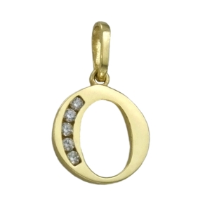 Złoty Wisiorek Literka O z Cyrkoniami - pr. 585