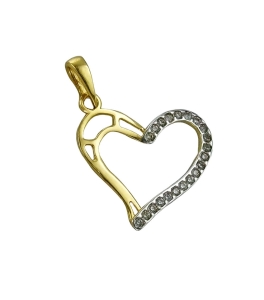 Złote Serce z Cyrkoniami - Pr. 585