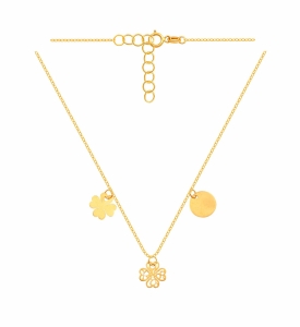 Delikatny Naszyjnik Celebrytka z Trzema Elementami - Pr. 585