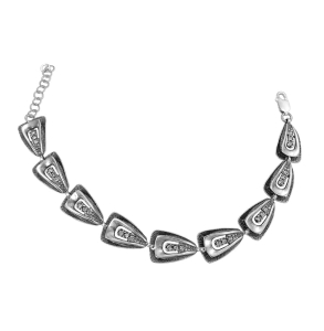 Srebrna Oksydowana Bransoletka z Cyrkoniami !