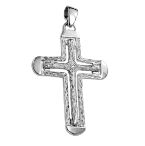 Srebrny Rodowany Duży Krzyż - Jakość Wykonania !