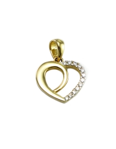 Złoty Wisiorek Serce z Cyrkoniami Jakość Wykonania !