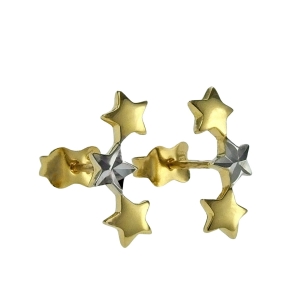 Złote Kolczyki Diamentowane Efektowne Gwiazdki !