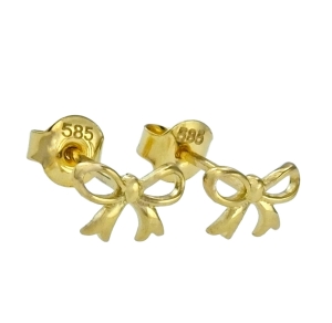 Złote Kolczyki Kokardki na Sztyft - pr. 585