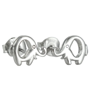 Piękne Srebrne Rodowane Kolczyki Słonie,Słoniki !!!