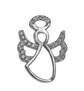 Srebrny Rodowany Aniołek z Cyrkoniami !