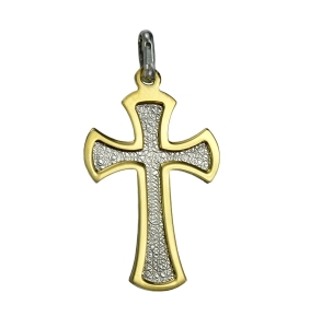 Srebrny Rodowany i Pozłacany Krzyż - Jakość Wykonania !