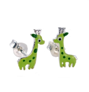 Piękne Srebrne Kolczyki Żyrafy