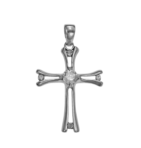 Srebrny Krzyż z Cyrkoniami !