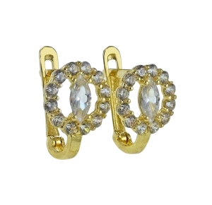 Złote Fantazyjne Kolczyki z Cyrkoniami - próba 585
