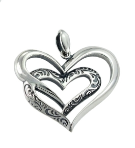 Efektowne Srebrne Oksydowane Serce !!!