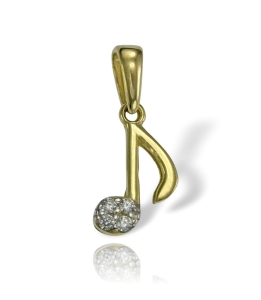 Złoty Wisiorek Nutka z Cyrkoniami - Pr. 585