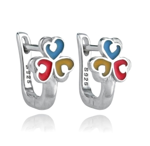 Srebrne Rodowane Kolczyki Kwiatuszki na Angliku !