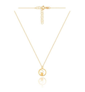 Złoty Modny Naszyjnik Celebrytka Koniczynka i Serduszko - pr.585