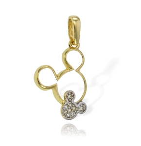  Złoty Wisiorek Myszka z Cyrkoniami - Pr. 585