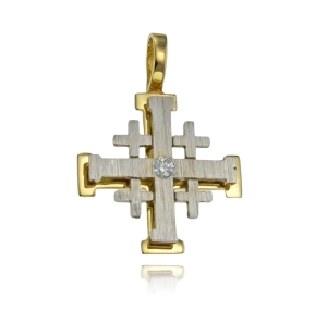 Złoty Krzyż Jerozolimski z Cyrkonią - Próba 585