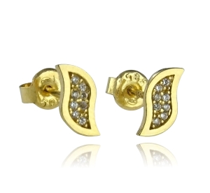 Złote Fantazyjne Kolczyki z Cyrkoniami - próba 585