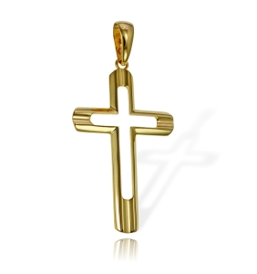 Prosty Diamentowany Złoty Krzyż - Próba 585