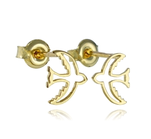 Złote Kolczyki Ptaszki - Próba 585 