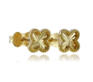 Złote Fantazyjne Diamentowane Kolczyki - pr. 585