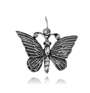 Srebrny Oksydowany Motyl