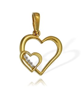 Złote Serce z Cyrkoniami - Pr. 585